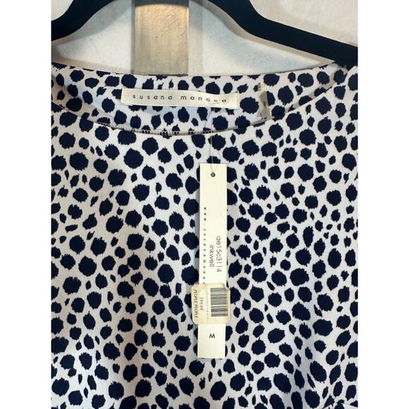 SUSANA MONACO NEW $199 Cap Sleeve Stretch Size M Dress Inkwell Free People A2 - Picture 2 of 7